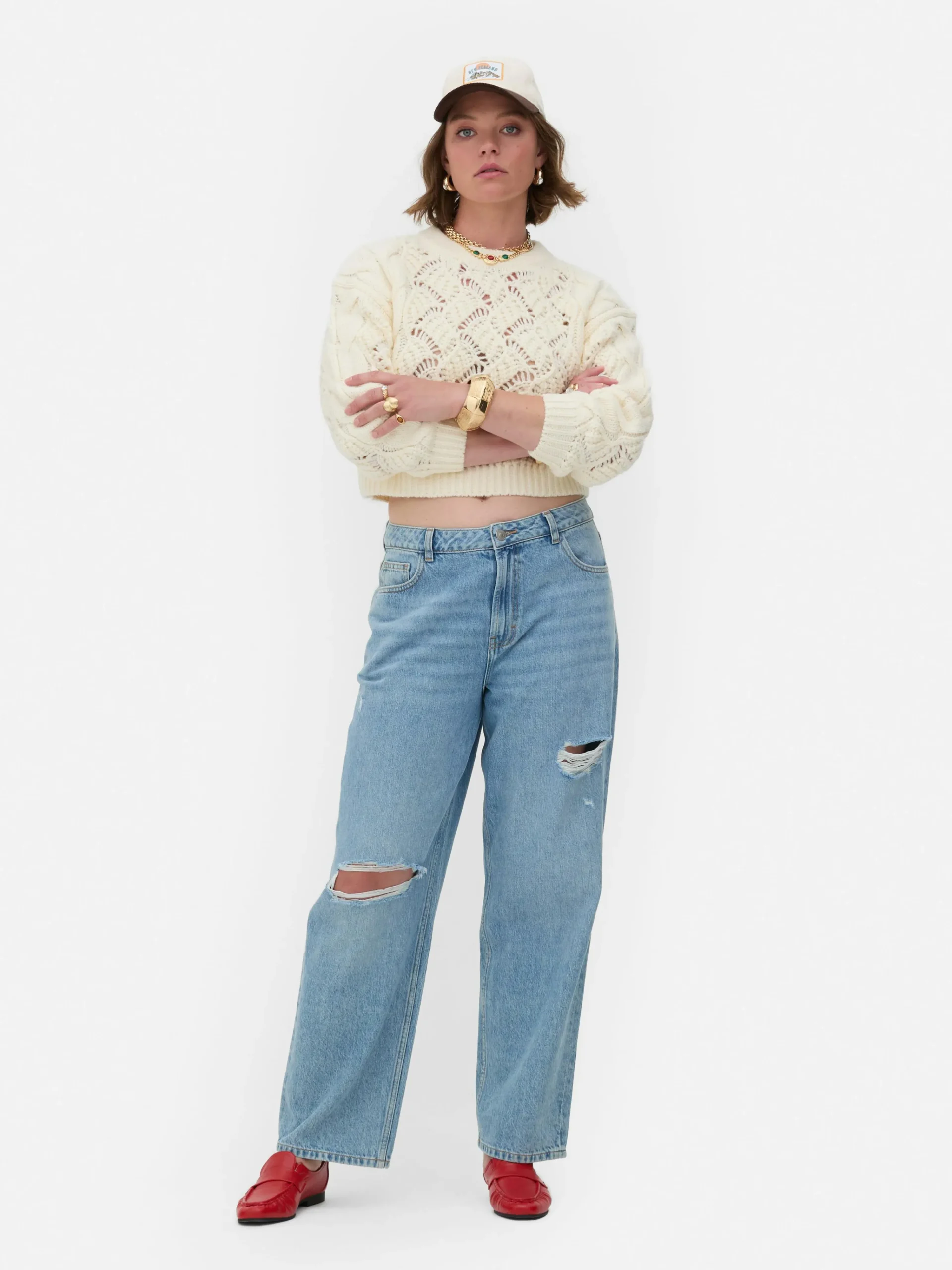 Hot Grobmaschiger „Rita Ora“ Strickpullover Mit Zopfmuster Damen Pullover Und Cardigans