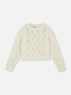 Hot Grobmaschiger „Rita Ora“ Strickpullover Mit Zopfmuster Damen Pullover Und Cardigans