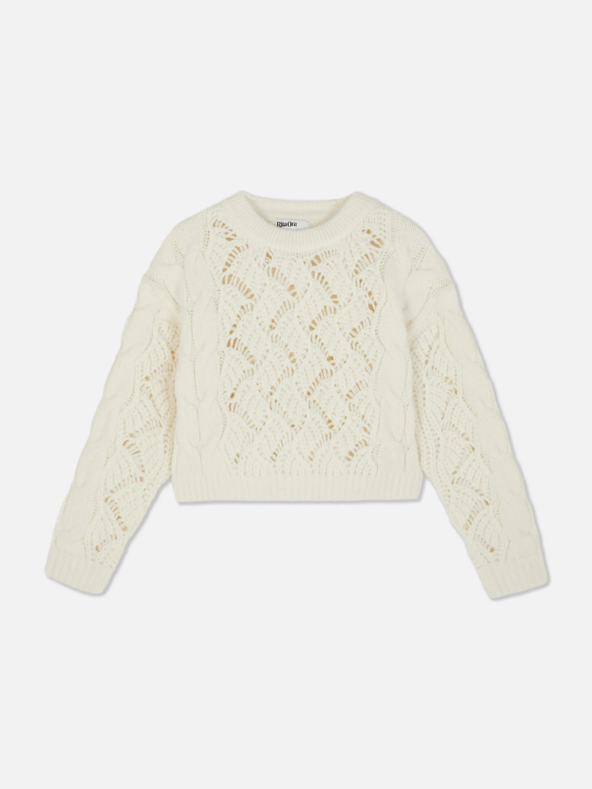 Hot Grobmaschiger „Rita Ora“ Strickpullover Mit Zopfmuster Damen Pullover Und Cardigans