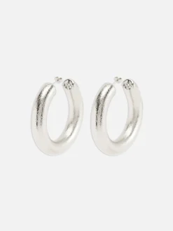 Große Creolen In Metallic-Optik Damen Schmuck