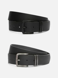 Hot Gürtel Aus Strukturiertem Kunstleder, 2er-Pack Herren Gürtel