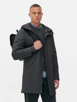 Discount Gummierter Parka Mit Kapuze Herren Jacken Und Mäntel