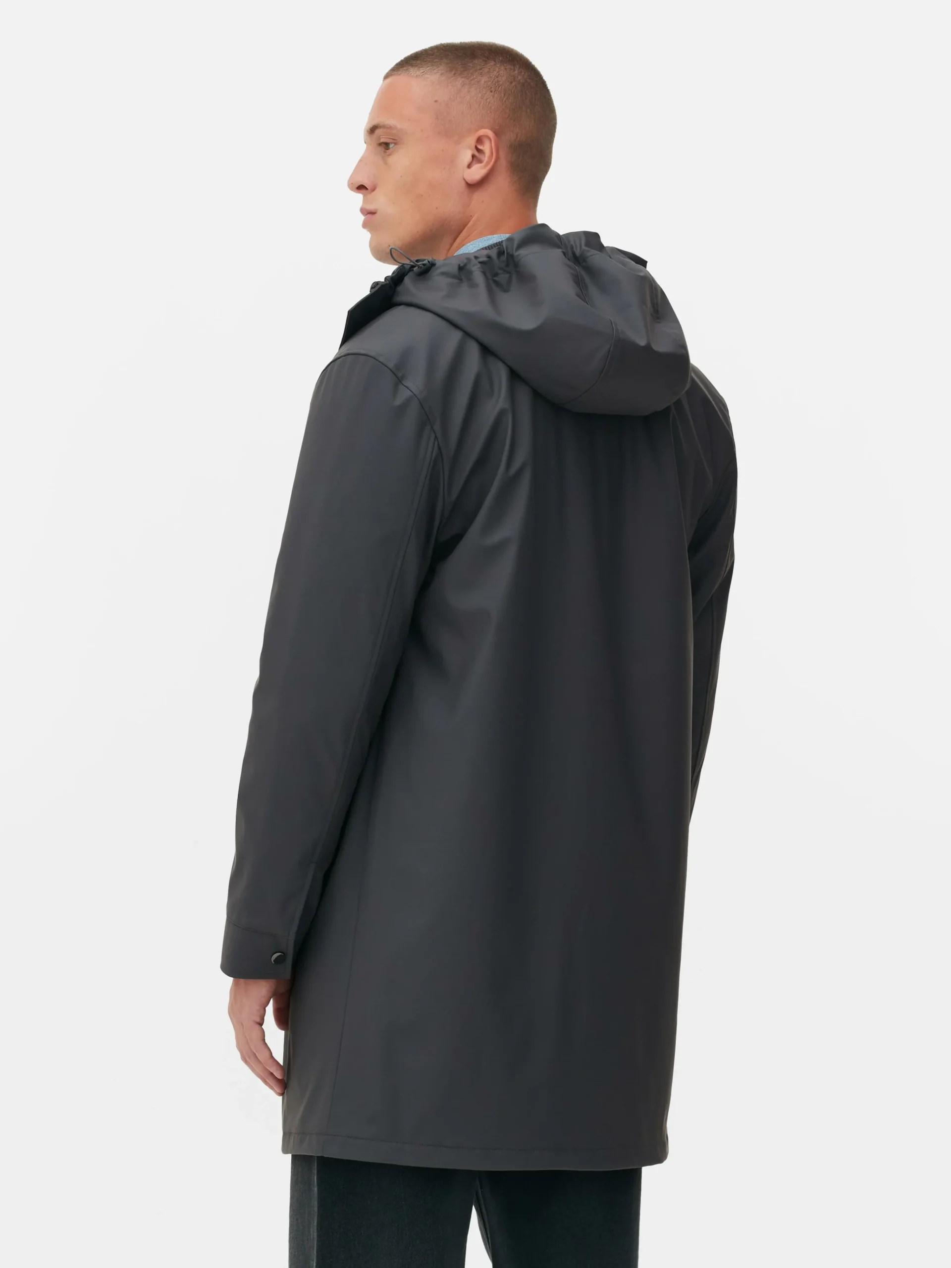 Discount Gummierter Parka Mit Kapuze Herren Jacken Und Mäntel