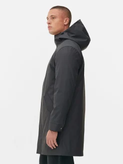 Discount Gummierter Parka Mit Kapuze Herren Jacken Und Mäntel