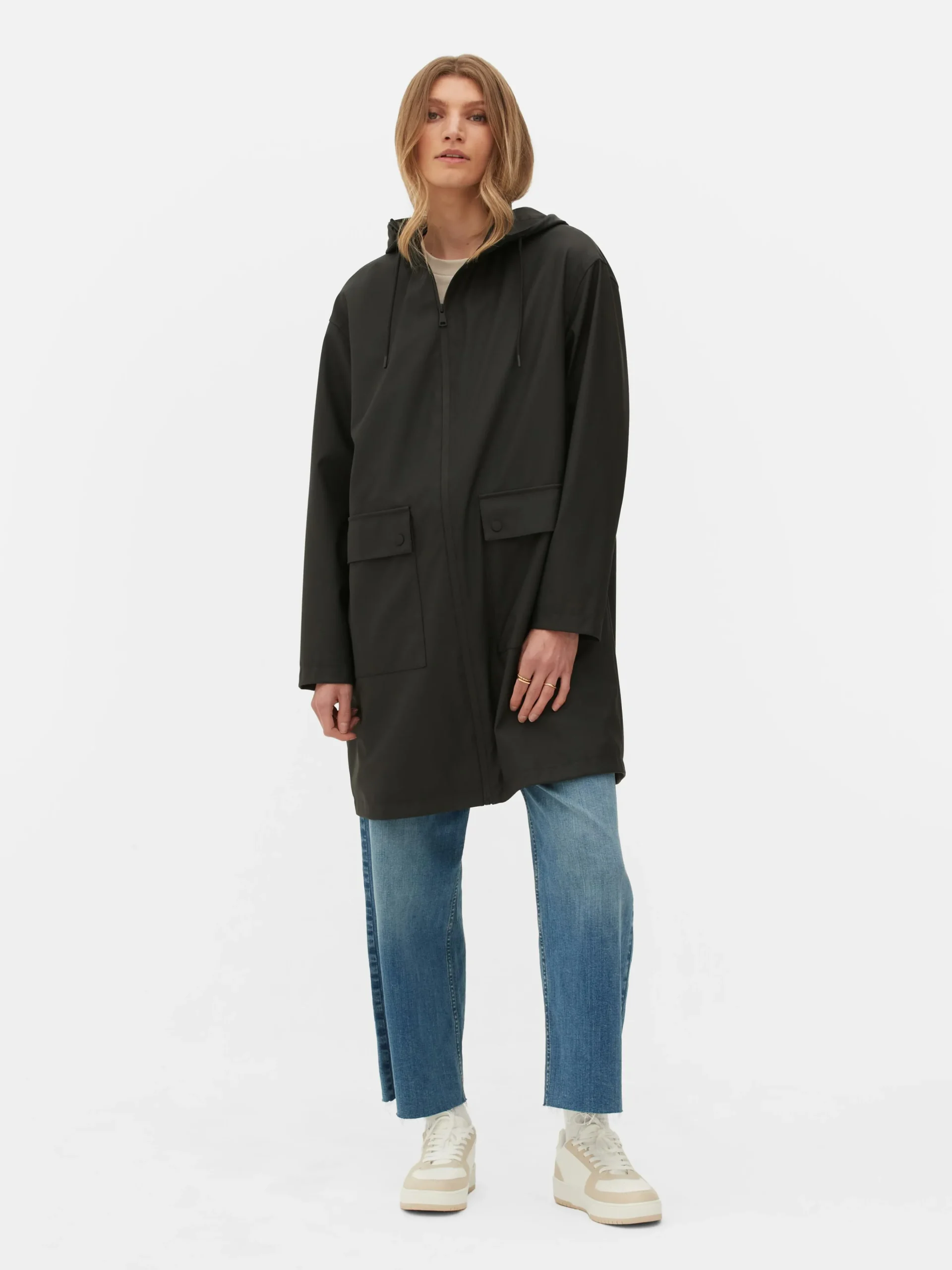 Hot Gummierter Regenmantel Mit Kapuze Damen Jacken Und Mäntel