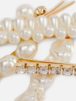 Clearance Haarklammern Mit Kunstperlen, 5er-Pack Damen Haarschmuck