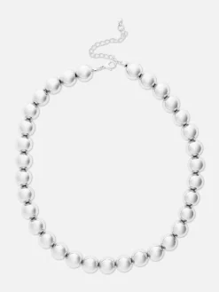 Sale Halskette Mit Kugel In Metallic-Optik Damen Schmuck