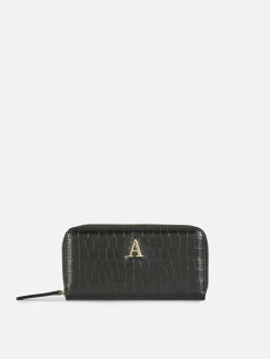 Clearance Handtasche In Kroko-Optik Mit Initiale Damen Taschen Und Portemonnaies