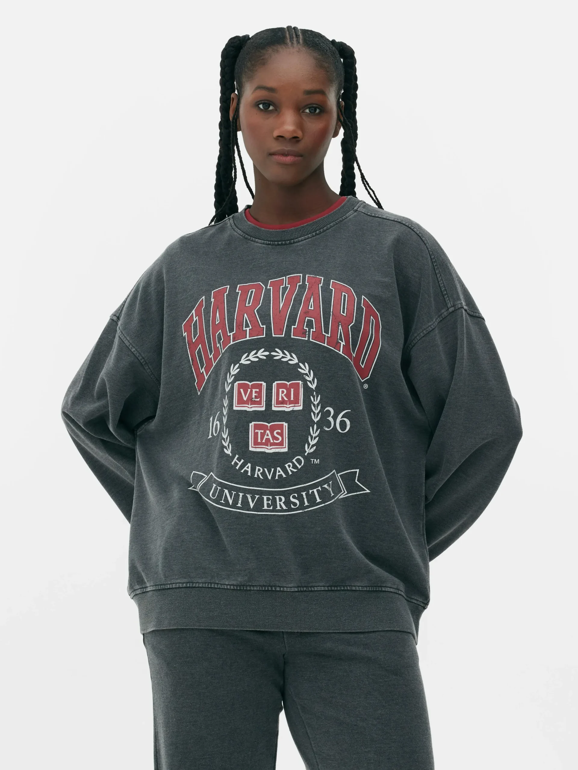 Best „Harvard“ Sweatshirt In Acid-Wash-Optik Damen Hoodies Und Sweatshirts