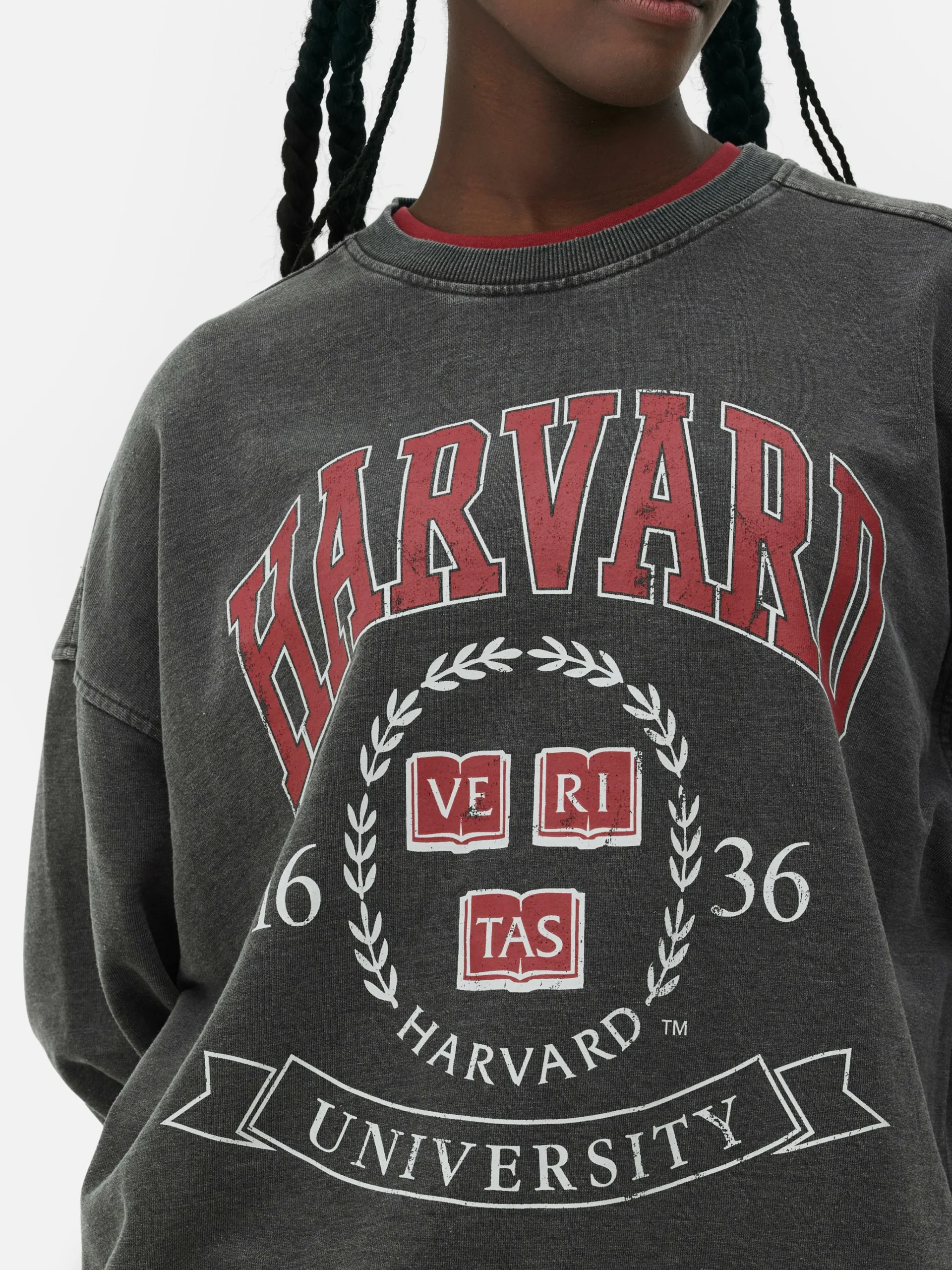 Best „Harvard“ Sweatshirt In Acid-Wash-Optik Damen Hoodies Und Sweatshirts