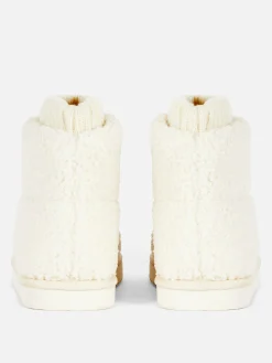 New Hausstiefel Aus Borg Damen Hausschuhe