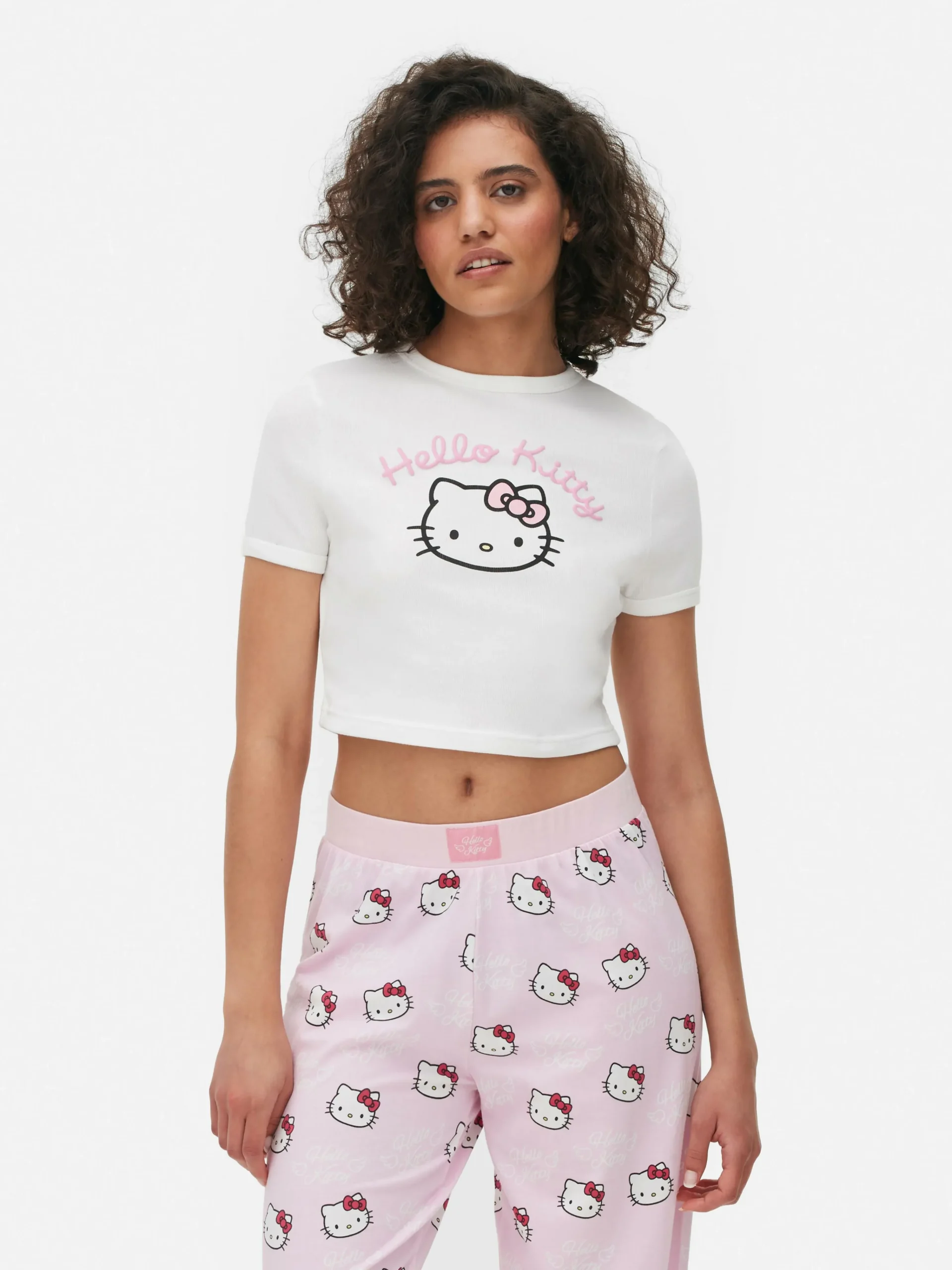 New „Hello Kitty“ Baby Tee Schlafanzug-Oberteil Damen Schlafanzugoberteile