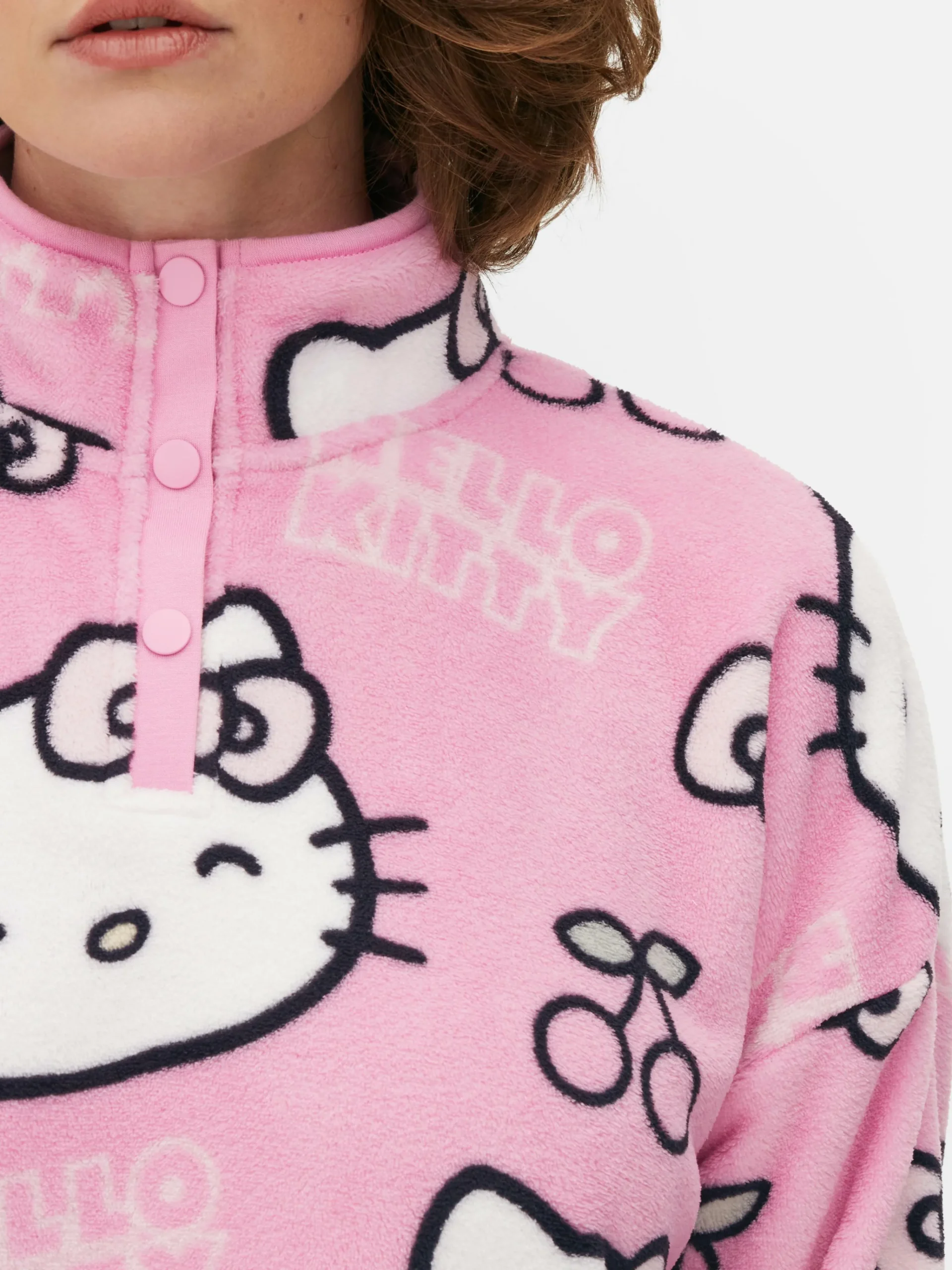 Best „Hello Kitty“ Fleece-Schlafanzugtop Zum 50. Jubiläum Damen Schlafanzugoberteile