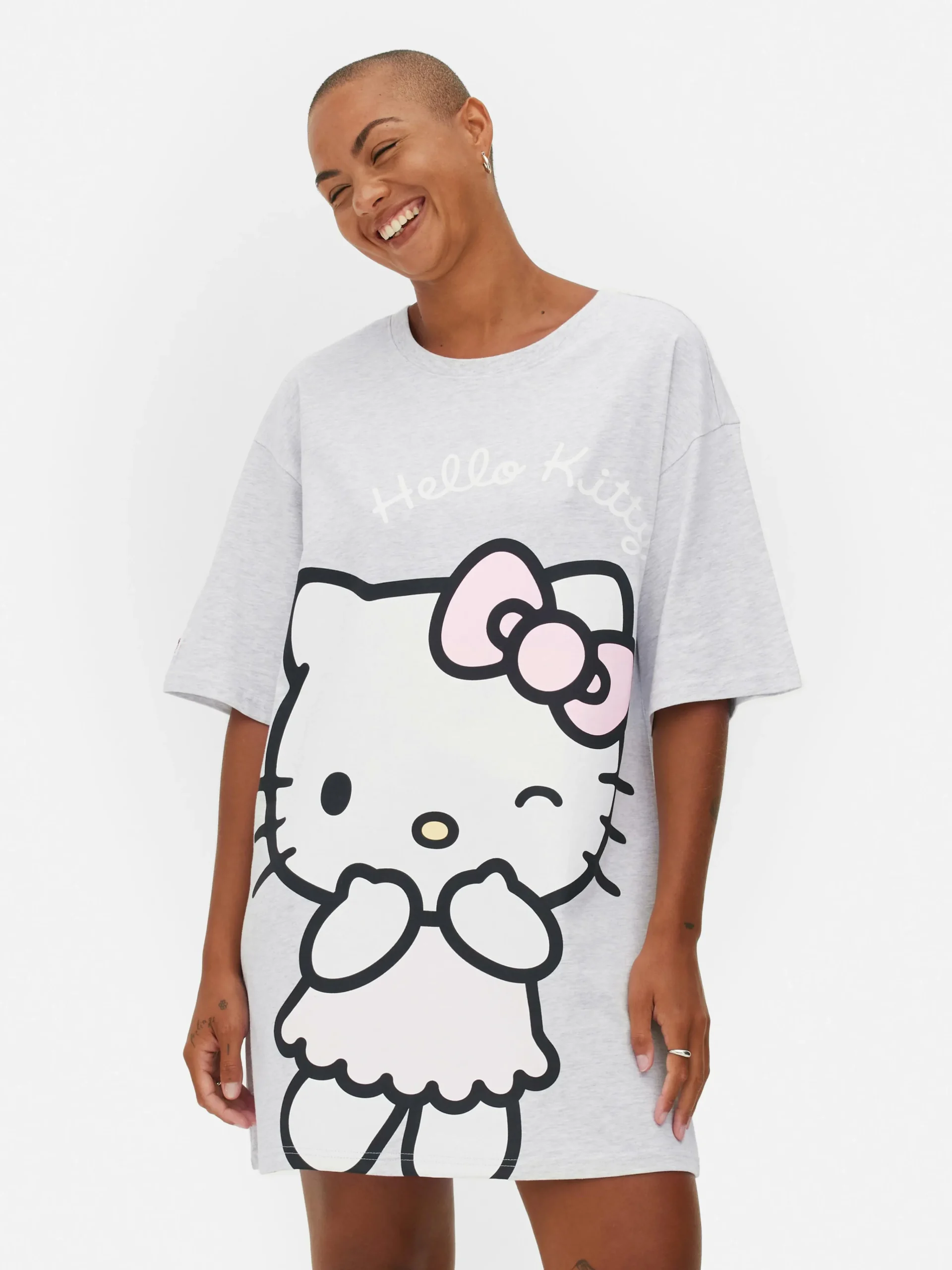 Hot „Hello Kitty“ Schlaf-T-Shirt Im Oversized-Look Damen Schlafshirts Und Nachthemden