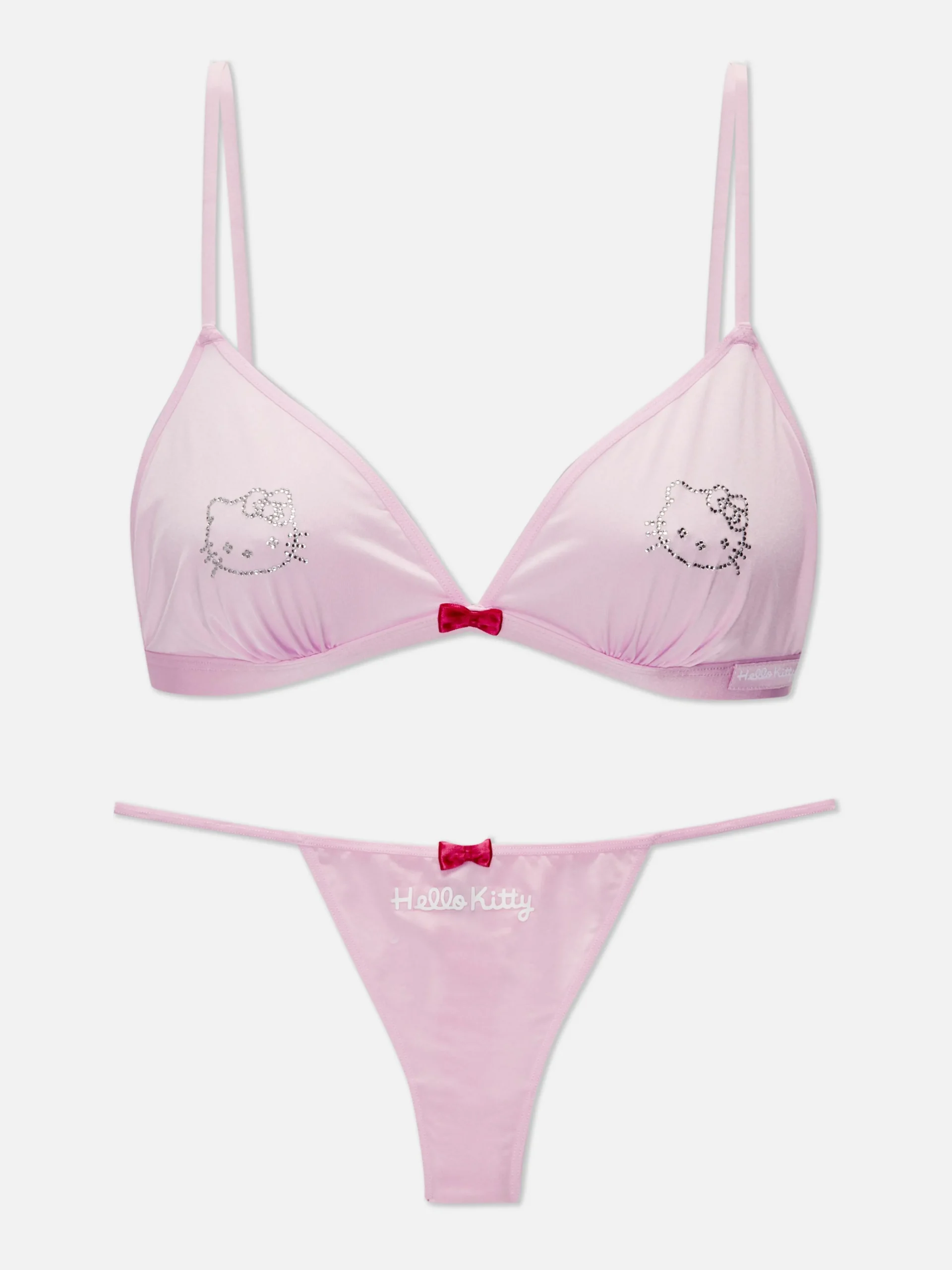 Sale „Hello Kitty“ Set Aus Strass-BH Und Tanga Damen Dessous-Sets