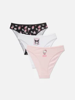 Discount „Hello Kitty“ Slips Mit Hohem Beinausschnitt, 3er-Pack Damen Slips