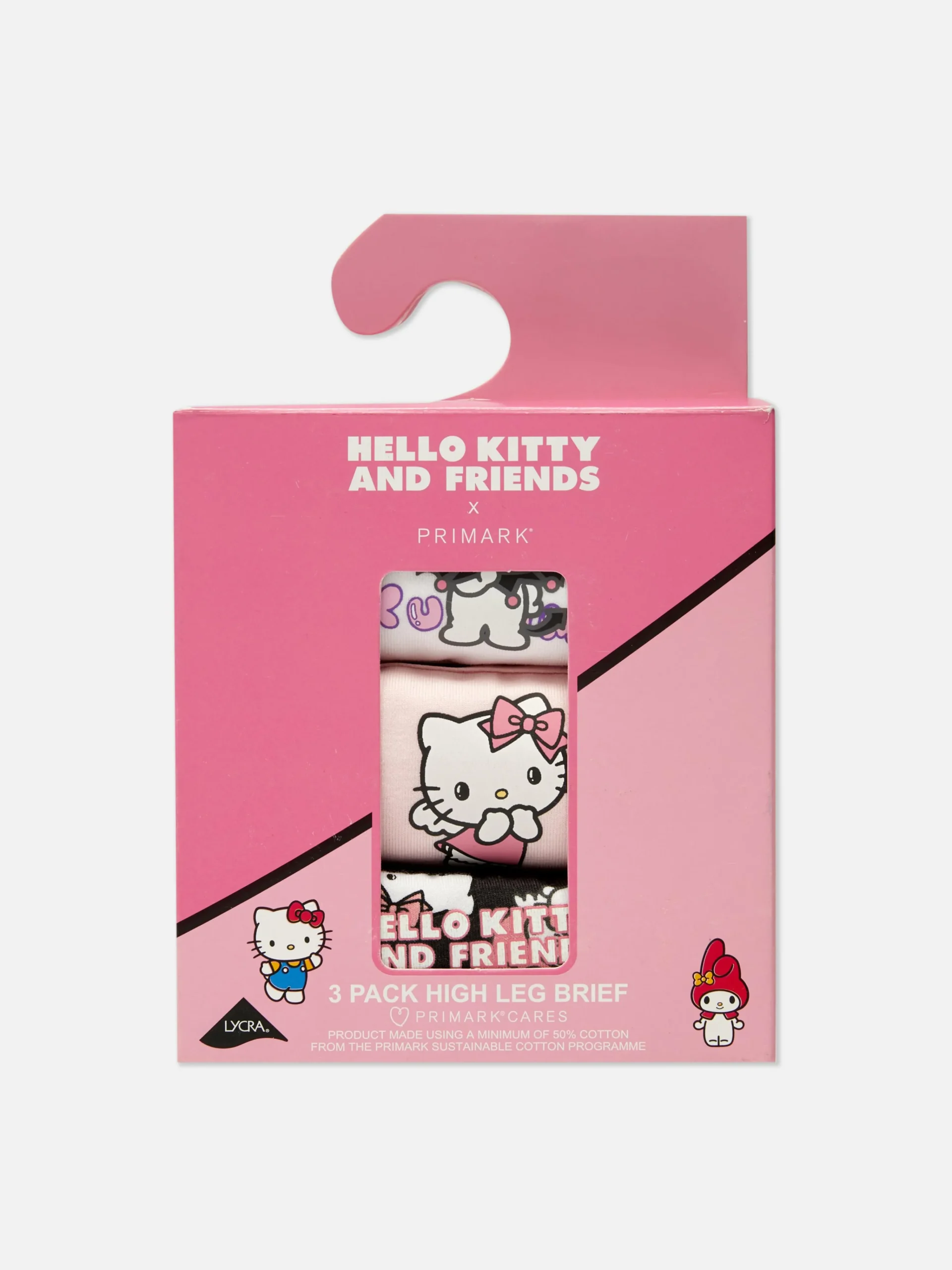 Discount „Hello Kitty“ Slips Mit Hohem Beinausschnitt, 3er-Pack Damen Slips