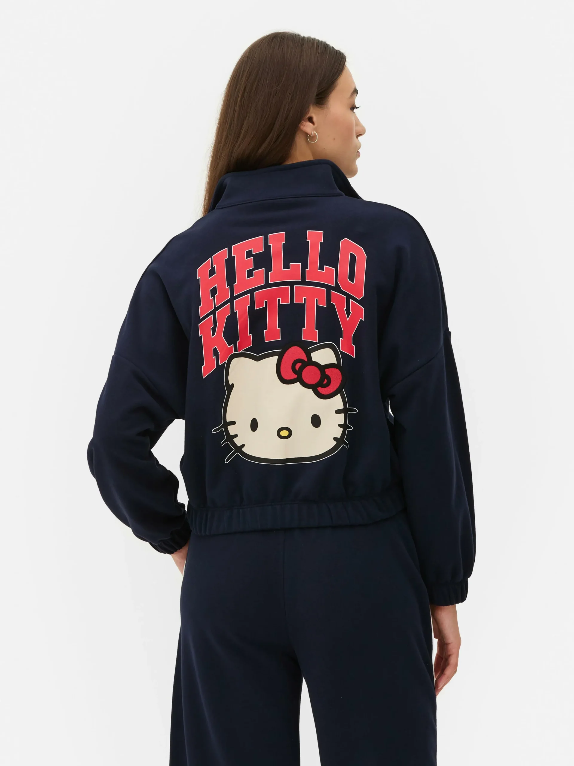 Online „Hello Kitty“ Sweatshirt Mit Halbem Reißverschluss Damen Hoodies Und Sweatshirts