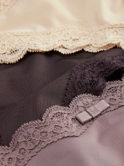 Sale Hüftslips Aus Mikrofaser Mit Spitzenbesatz, 3er-Pack Damen Slips