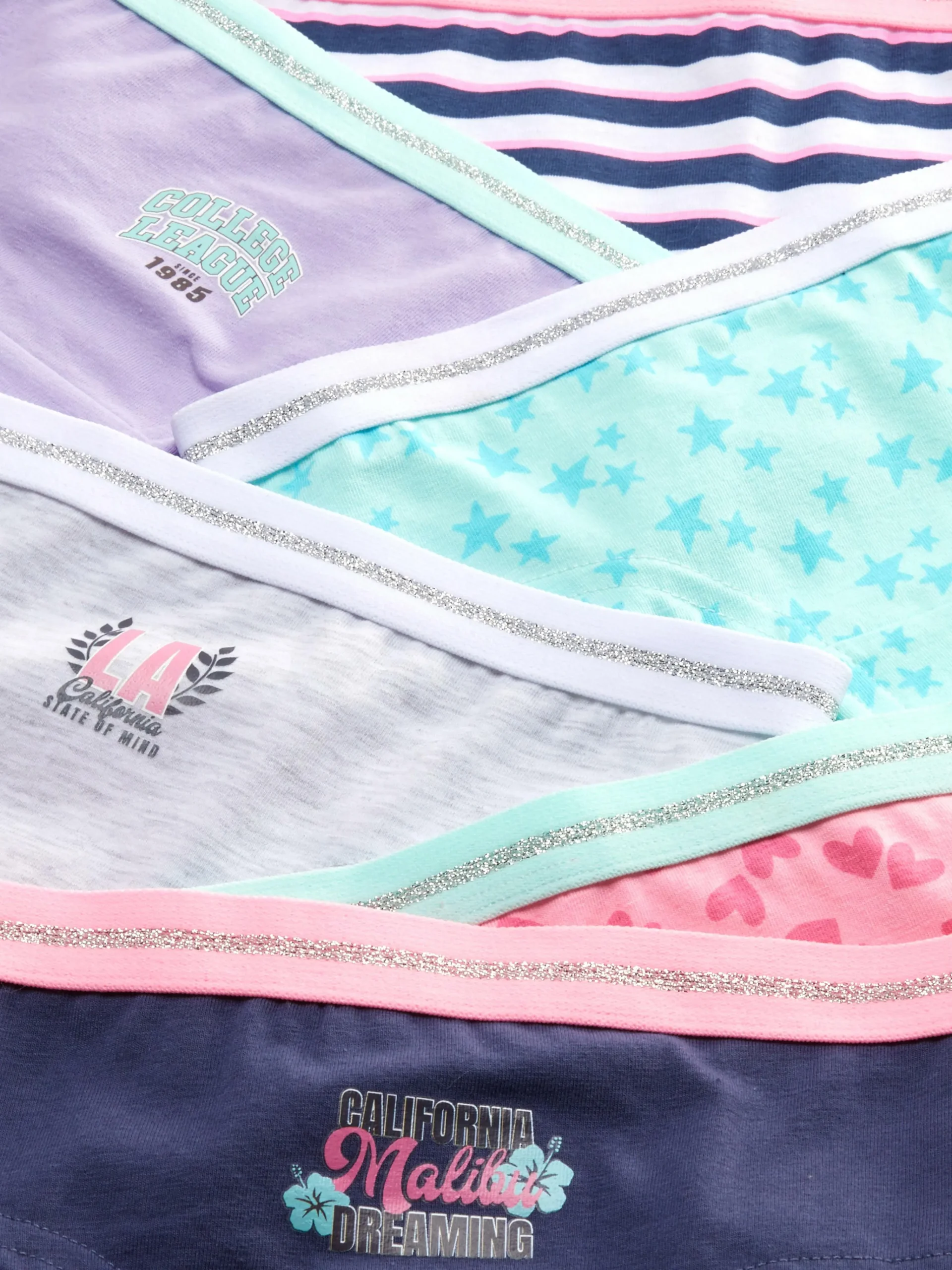 Sale Hipster-Slips Mit Glitzerndem Bund, 6er-Pack Kinder Unterwäsche