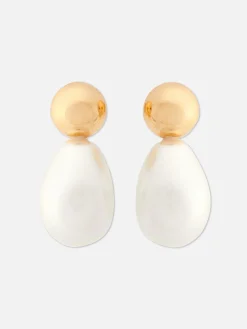 New Hängeohrringe Mit Kunstperlen Damen Schmuck