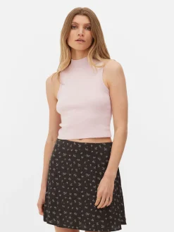 Outlet Hochgeschlossenes, Kurzes Trägertop Damen Tops Und T-Shirts