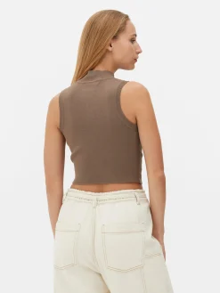 Hochgeschlossenes, Kurzes Trägertop Damen Tops Und T-Shirts