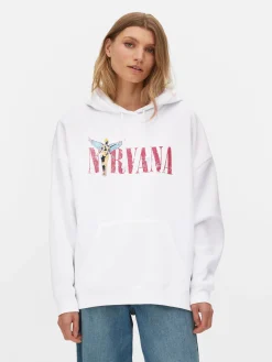 Sale Hoodie Mit „Nirvana“ Grafik Damen Loungewear|Hoodies Und Sweatshirts