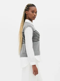 Clearance 2-in-1-Hemd Mit Weste Im Lagenlook Damen Blusen