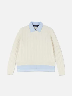 Outlet 2-in-1-Hemdpullover Damen Pullover Und Cardigans