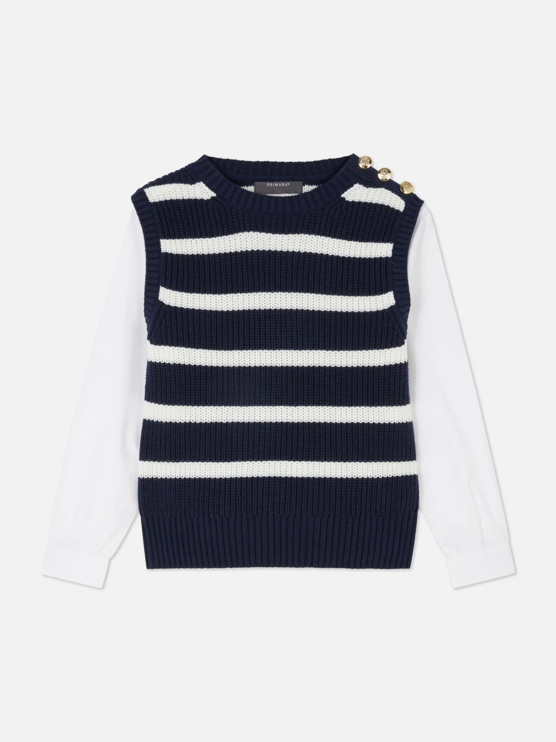 Outlet 2-in-1-Set Aus Strickpullunder Und Hemd Damen Pullover Und Cardigans