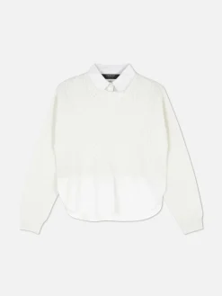 Online 2-in-1-Strickpullover Mit Zopfmuster Damen Pullover Und Cardigans