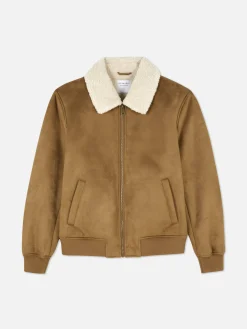 Discount Jacke In Wildleder-Optik Mit Borg-Kragen Herren Jacken Und Mäntel