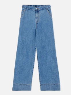 Outlet Jeans Mit Weitem Bein Und Elastikbund Damen Denim|Jeans