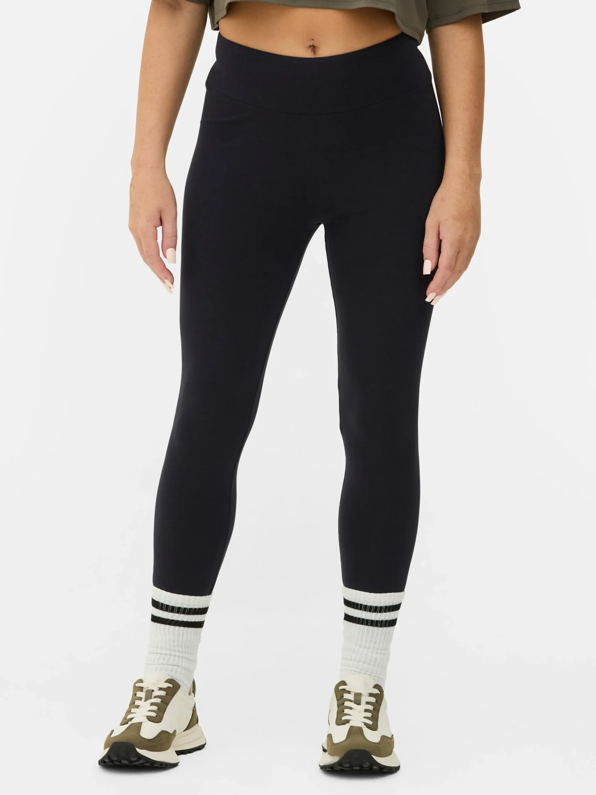 Outlet Jersey-Leggings Mit Hohem Bund Damen Hosen Und Leggings