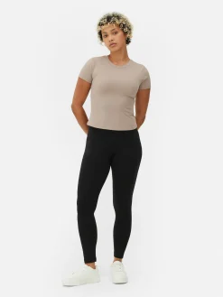 Discount Jersey-Leggings Mit Hohem Bund Damen Hosen Und Leggings