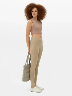 Outlet Jersey-Leggings Mit Hohem Bund Damen Hosen Und Leggings