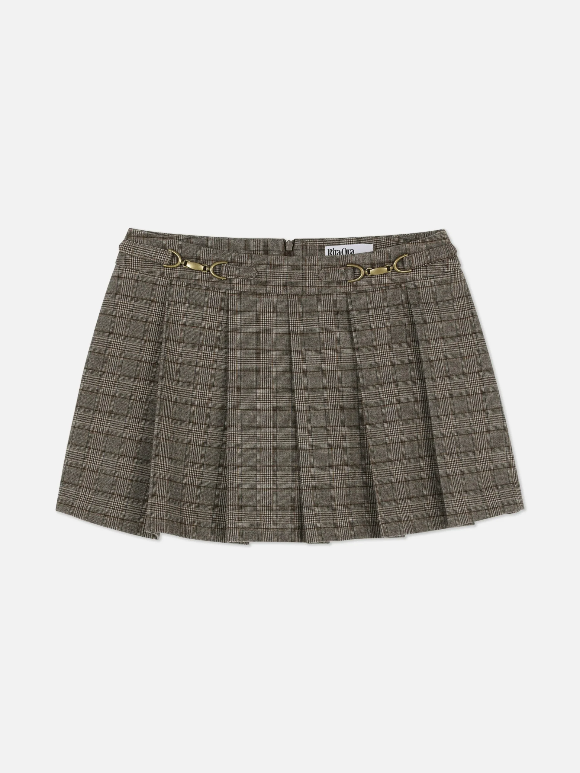 Hot Karierter „Rita Ora“ Mini-Skort Mit Trensendetails Damen Shorts|Röcke