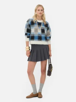 Clearance Karierter „Rita Ora“ Pullover Aus Gebürstetem Stoff Damen Pullover Und Cardigans