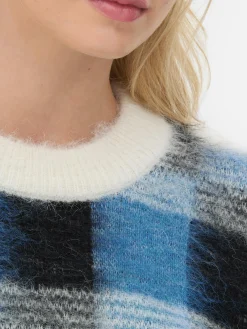 Clearance Karierter „Rita Ora“ Pullover Aus Gebürstetem Stoff Damen Pullover Und Cardigans