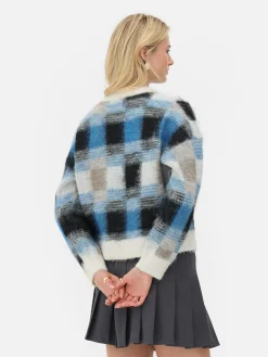 Clearance Karierter „Rita Ora“ Pullover Aus Gebürstetem Stoff Damen Pullover Und Cardigans