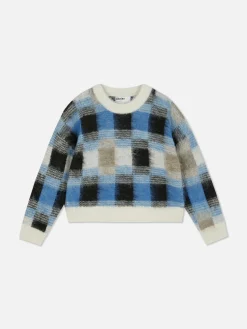 Clearance Karierter „Rita Ora“ Pullover Aus Gebürstetem Stoff Damen Pullover Und Cardigans