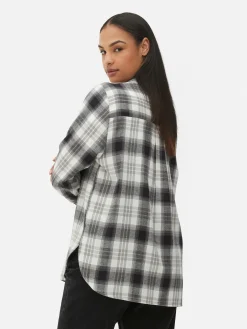 New Kariertes Hemd Mit Knopfleiste Damen Blusen