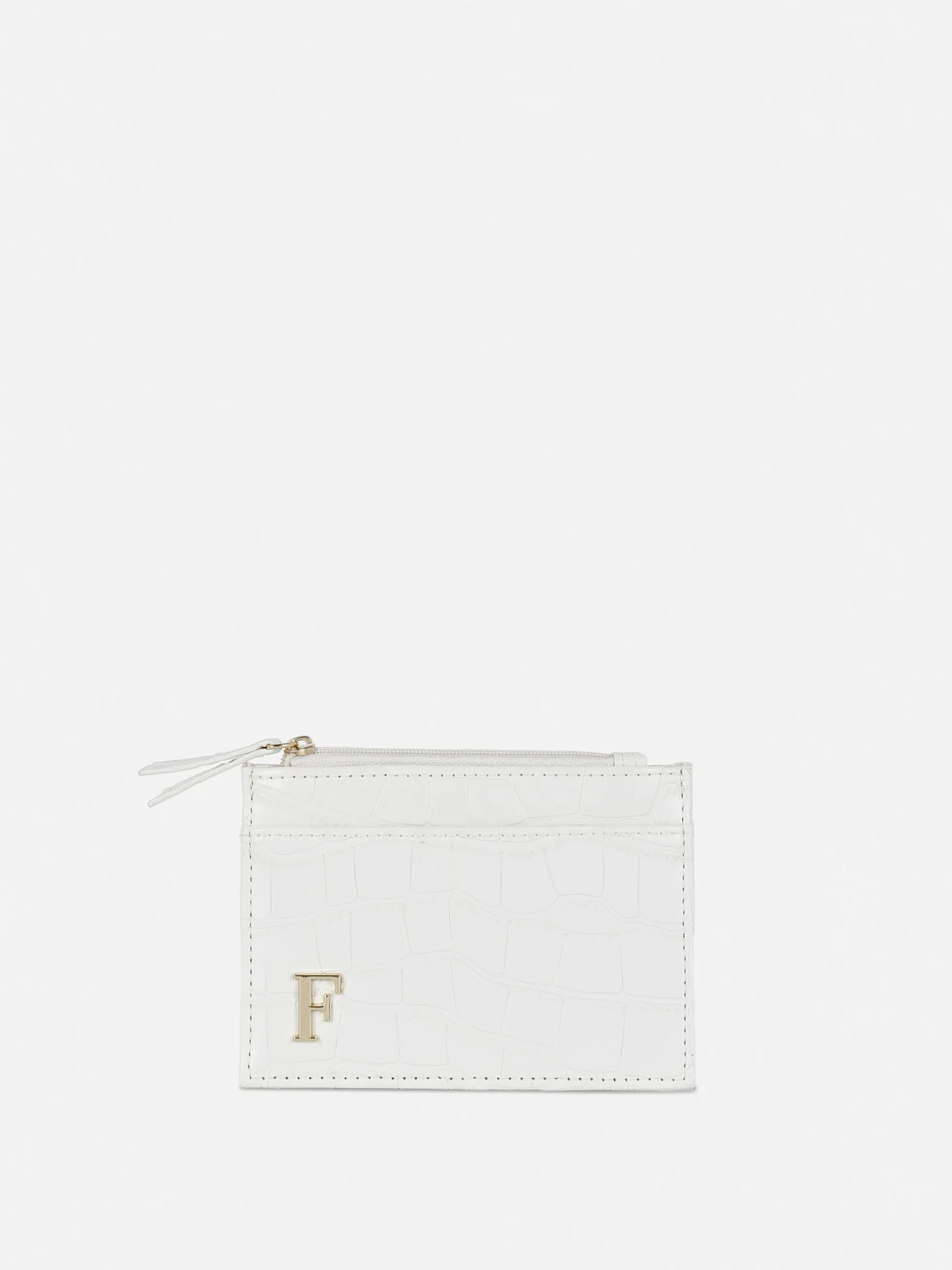 New Kartenetui In Kroko-Optik Mit Initiale Damen Taschen Und Portemonnaies