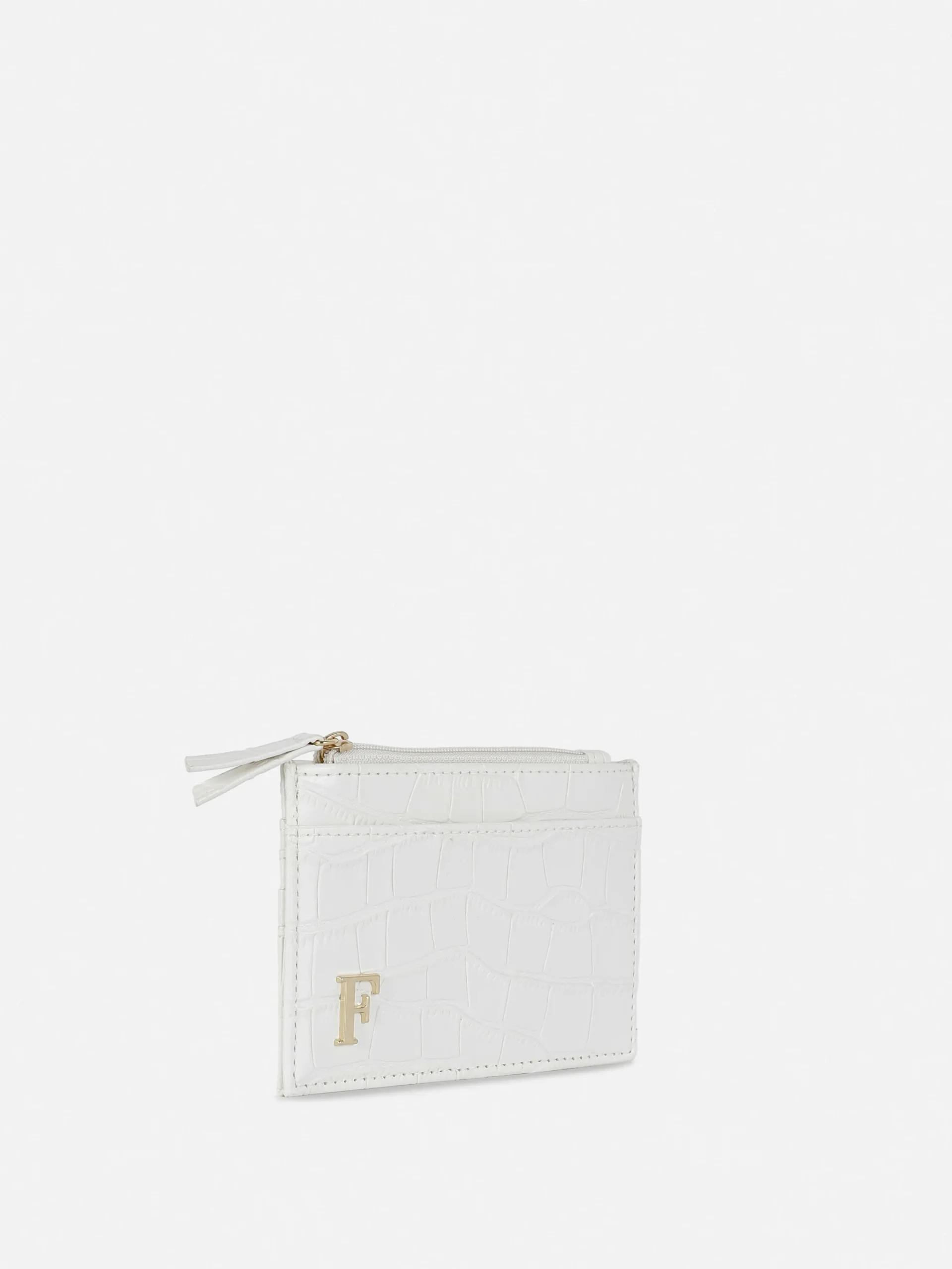 New Kartenetui In Kroko-Optik Mit Initiale Damen Taschen Und Portemonnaies