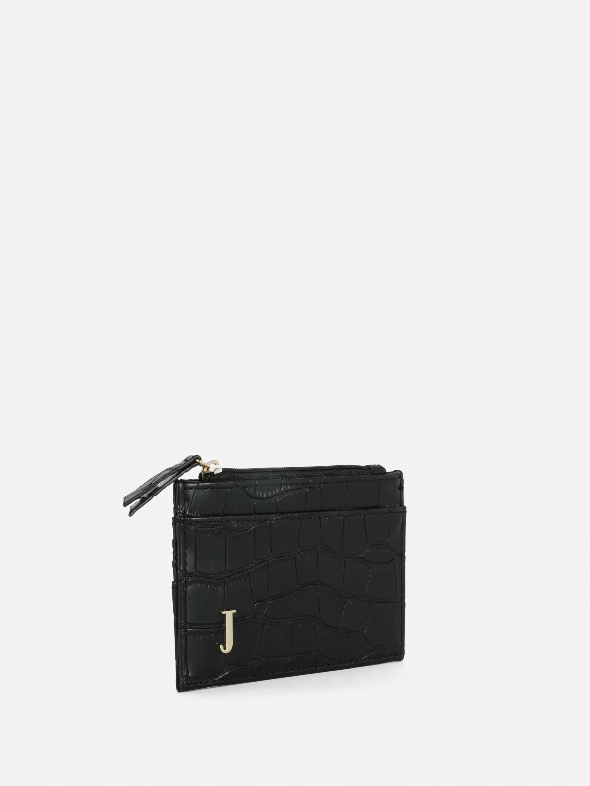 Discount Kartenetui In Kroko-Optik Mit Initiale Damen Taschen Und Portemonnaies