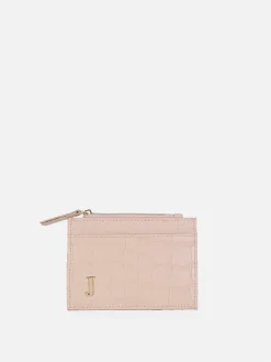 New Kartenetui In Kroko-Optik Mit Initiale Damen Taschen Und Portemonnaies