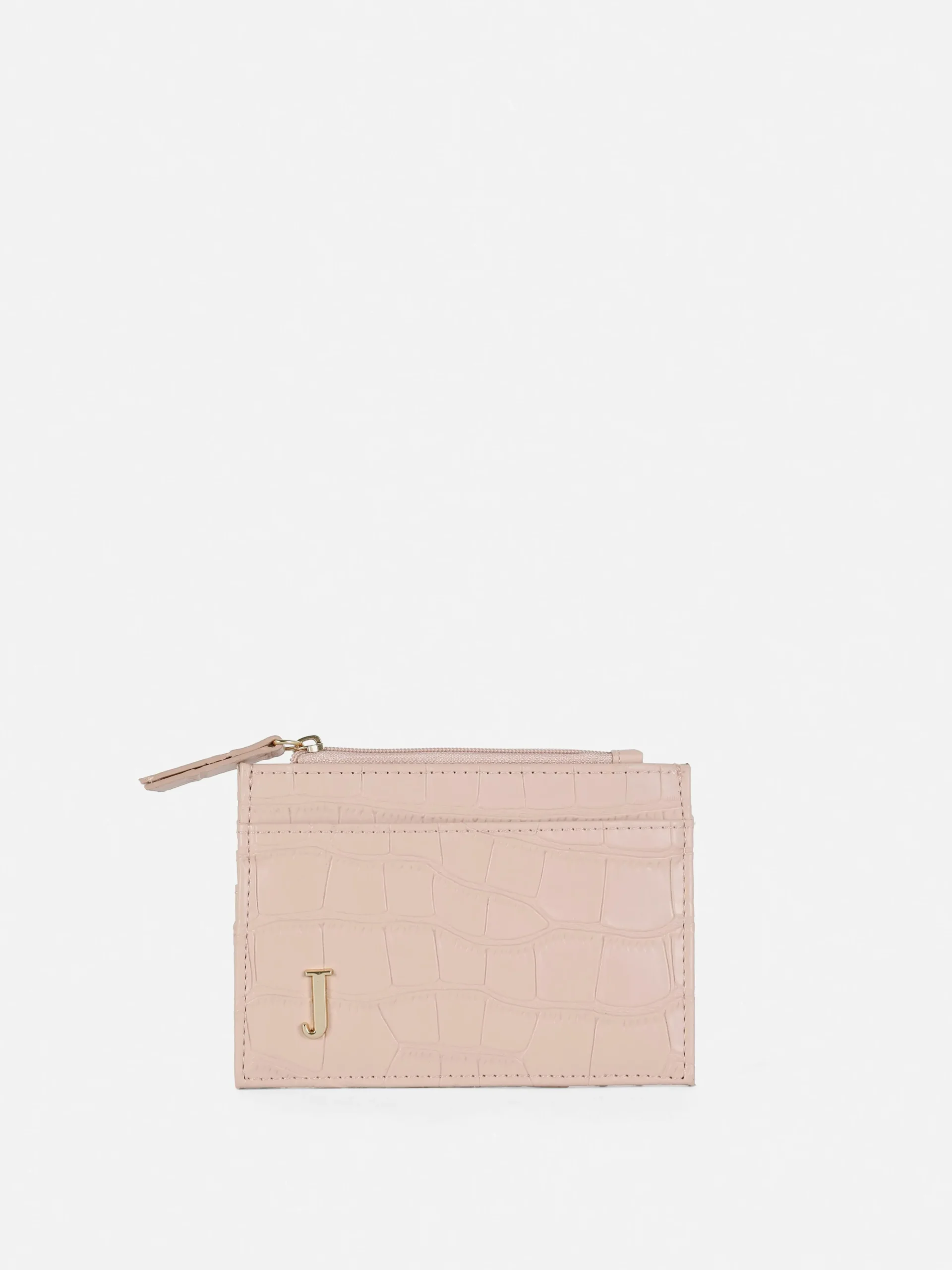 New Kartenetui In Kroko-Optik Mit Initiale Damen Taschen Und Portemonnaies