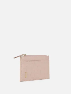 New Kartenetui In Kroko-Optik Mit Initiale Damen Taschen Und Portemonnaies