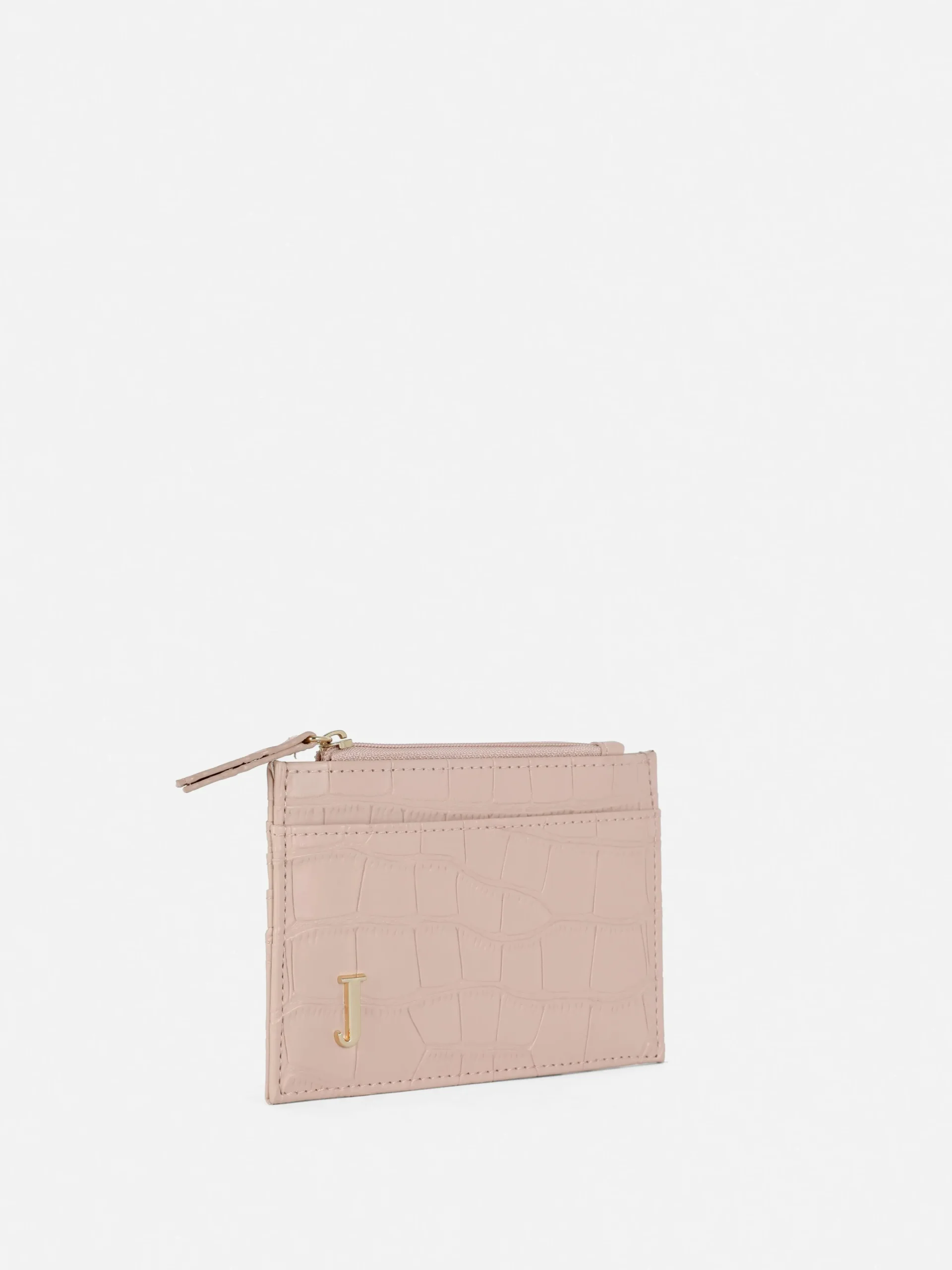 New Kartenetui In Kroko-Optik Mit Initiale Damen Taschen Und Portemonnaies